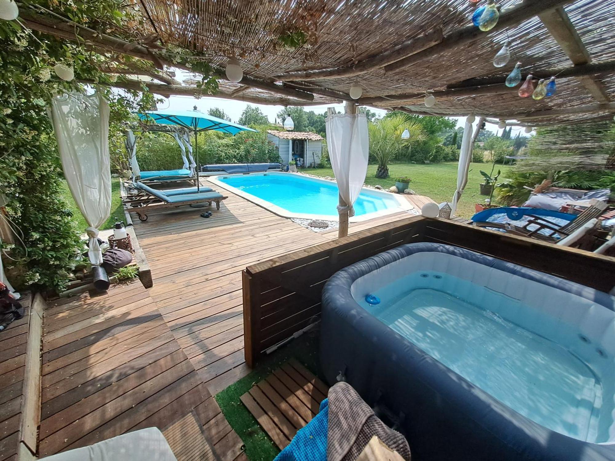 Maison Climatisee En Campagne, Piscine, Spa, Terrasses Couvertes Grand Jardin Ombrage
